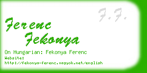 ferenc fekonya business card